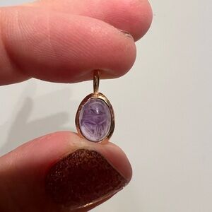 Yellow Gold and Purple amethyst scarab pendant